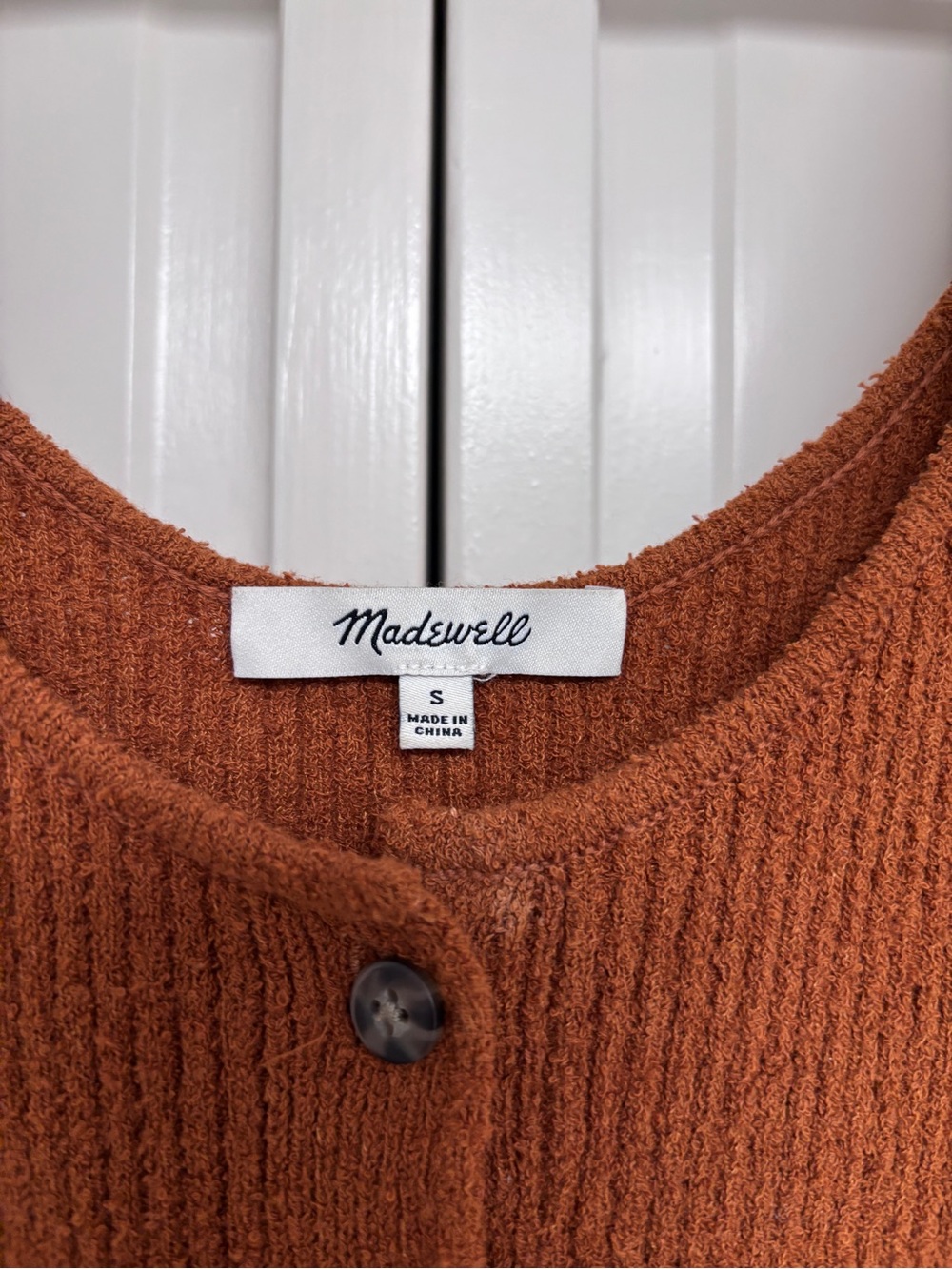 Madewell Rust Knit Button-Front Tank Top - Picture 2 of 4